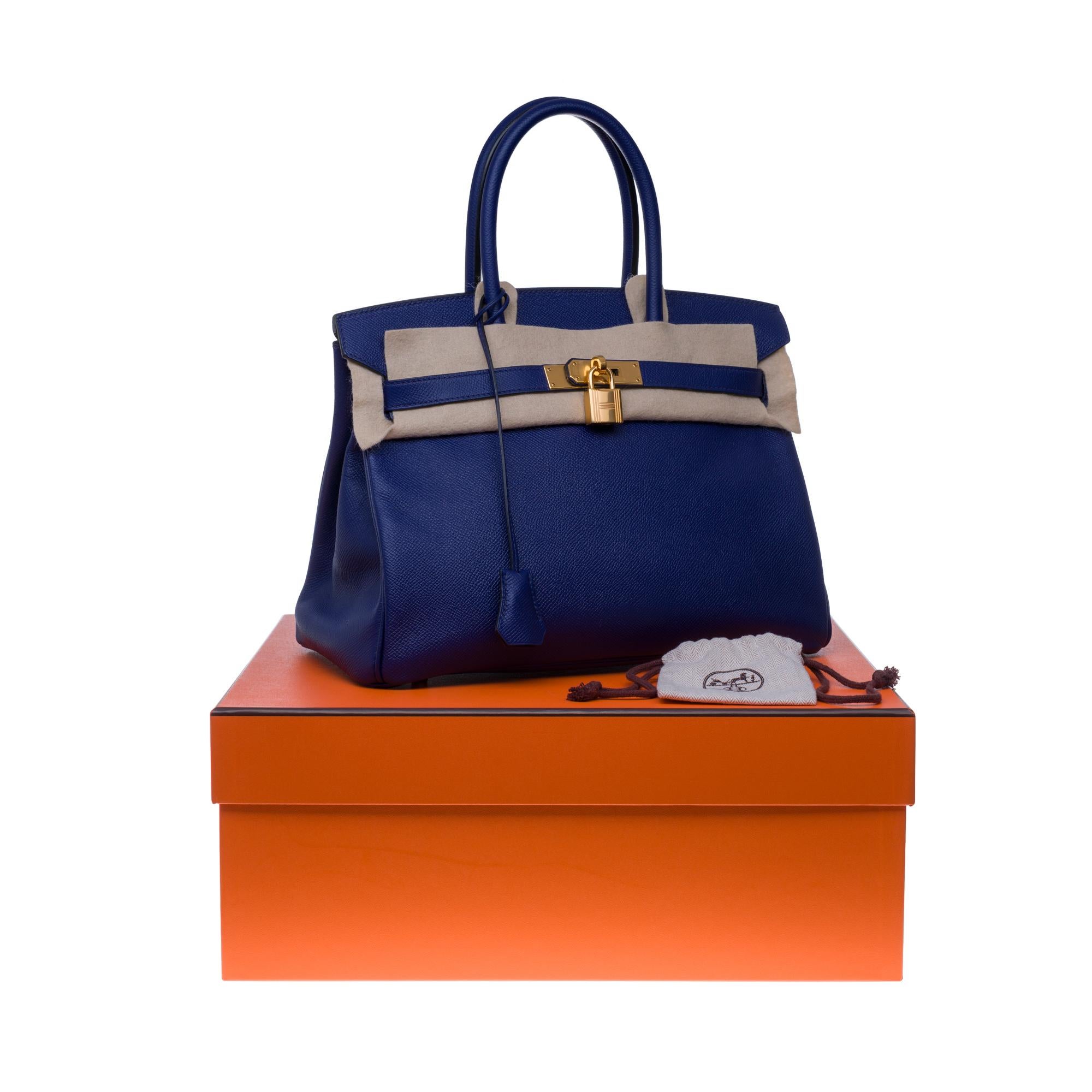 Almost New - Hermès Birkin 30 handbag in Blue Encre Epsom leather, gold hardware 7