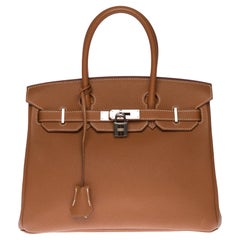 Almost New - Hermès Birkin 30 handbag in Togo Gold leather, SHW