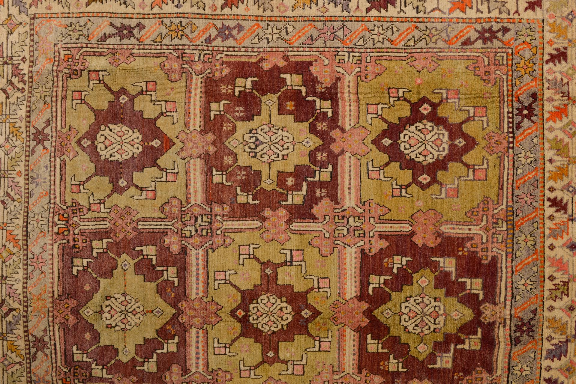 Wool Almost Square Carpet Old Daskir