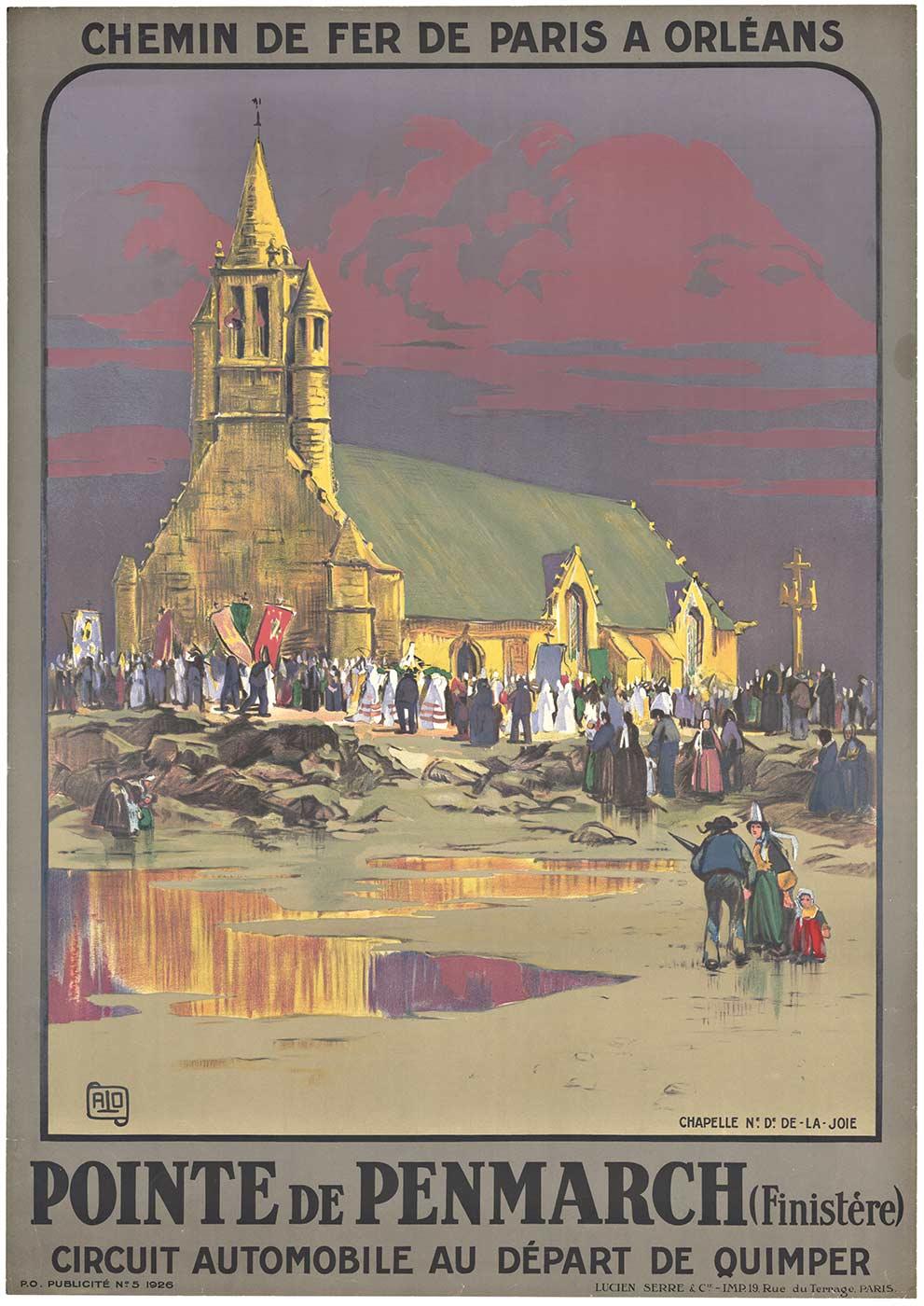 Original Pointe de Penmarch vintage French travel poster