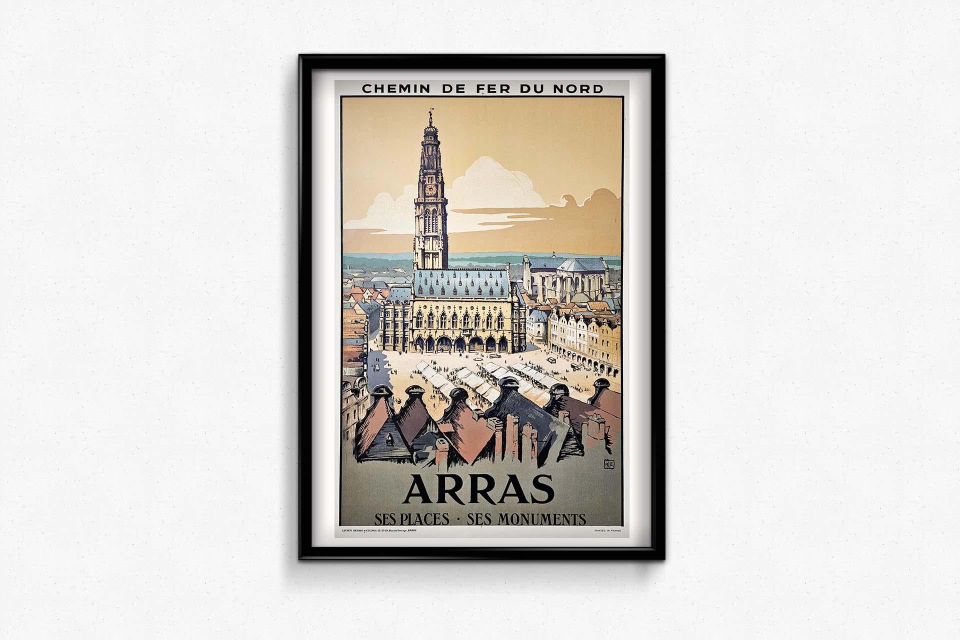 Affiche originale d'Alo pour le Chemin de Fer du Nord - Arras en vente 2