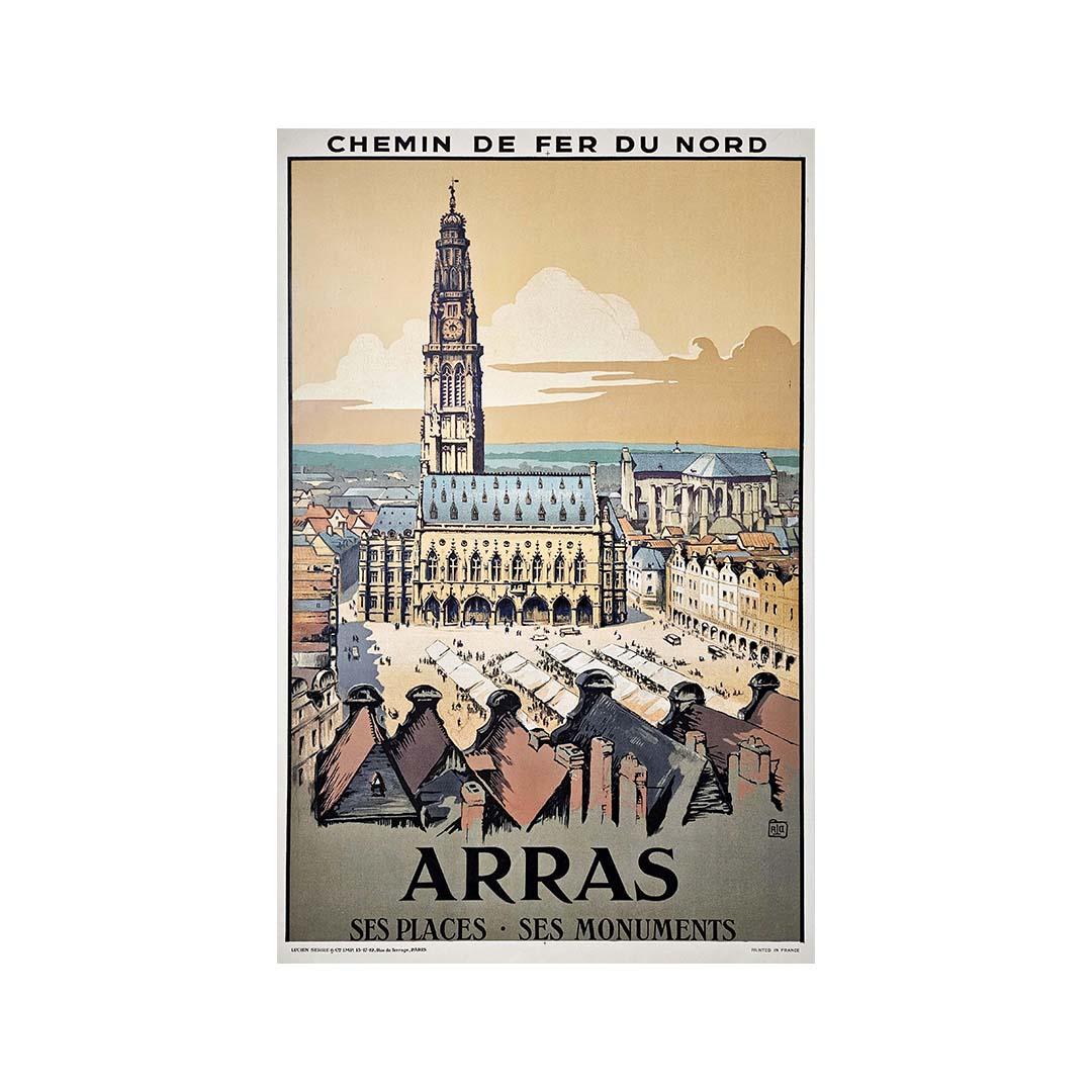 Affiche originale d'Alo pour le Chemin de Fer du Nord - Arras en vente 3