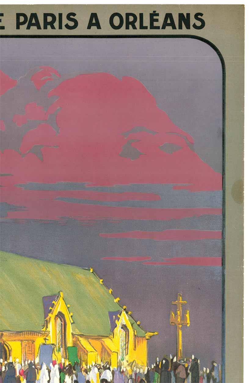 Französisches Vintage-Reiseplakat von Pointe de Penmarch (Art nouveau), Print, von ALO (Charles Jean Hallo)