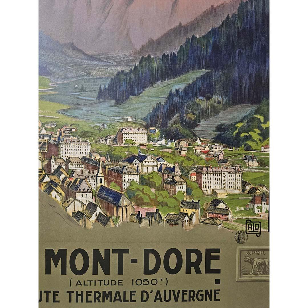 Poster Chemin de Fer de Paris à Orléans Le Mont-Dore Route thermale d'Auvergne For Sale 1