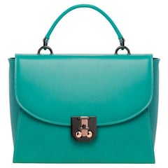 Aloe green leathern handle shoulder bag NWOT