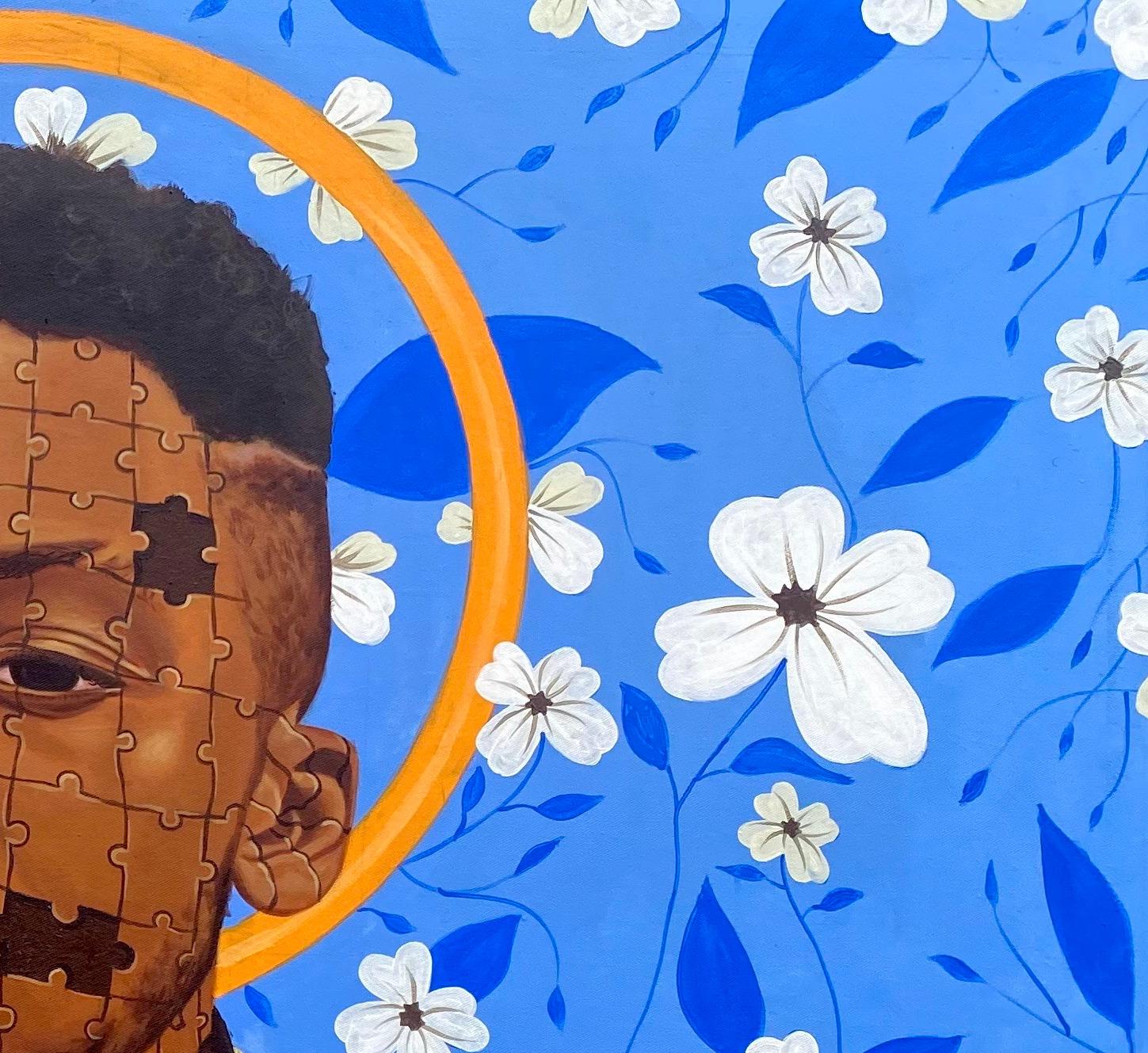 Wild Dream - 21° secolo, Contemporaneo, Ritratto figurativo, Puzzle, Africa Uomo - Painting Cubismo di Alogi John