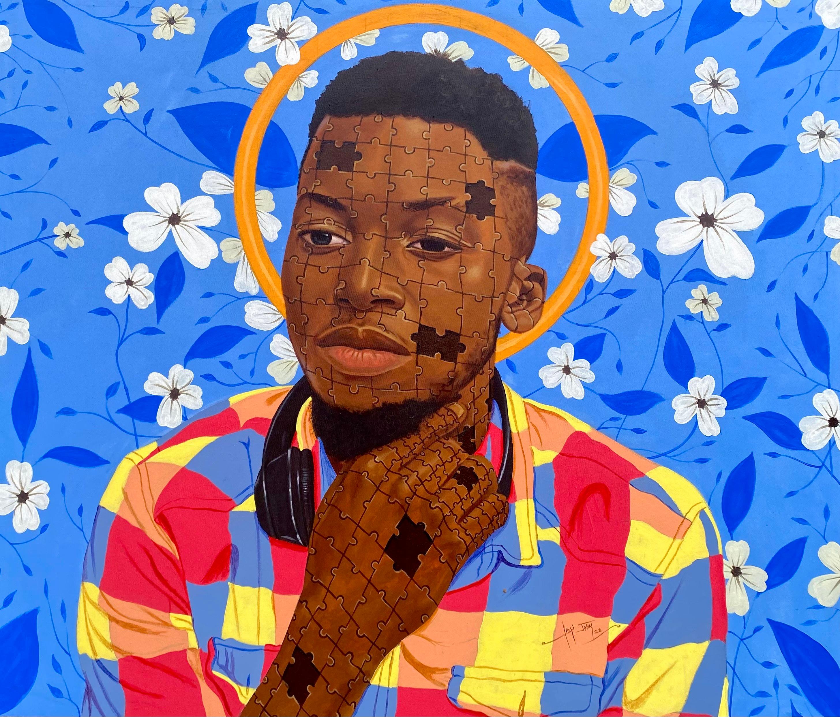Wild Dream - 21° secolo, Contemporaneo, Ritratto figurativo, Puzzle, Africa Uomo