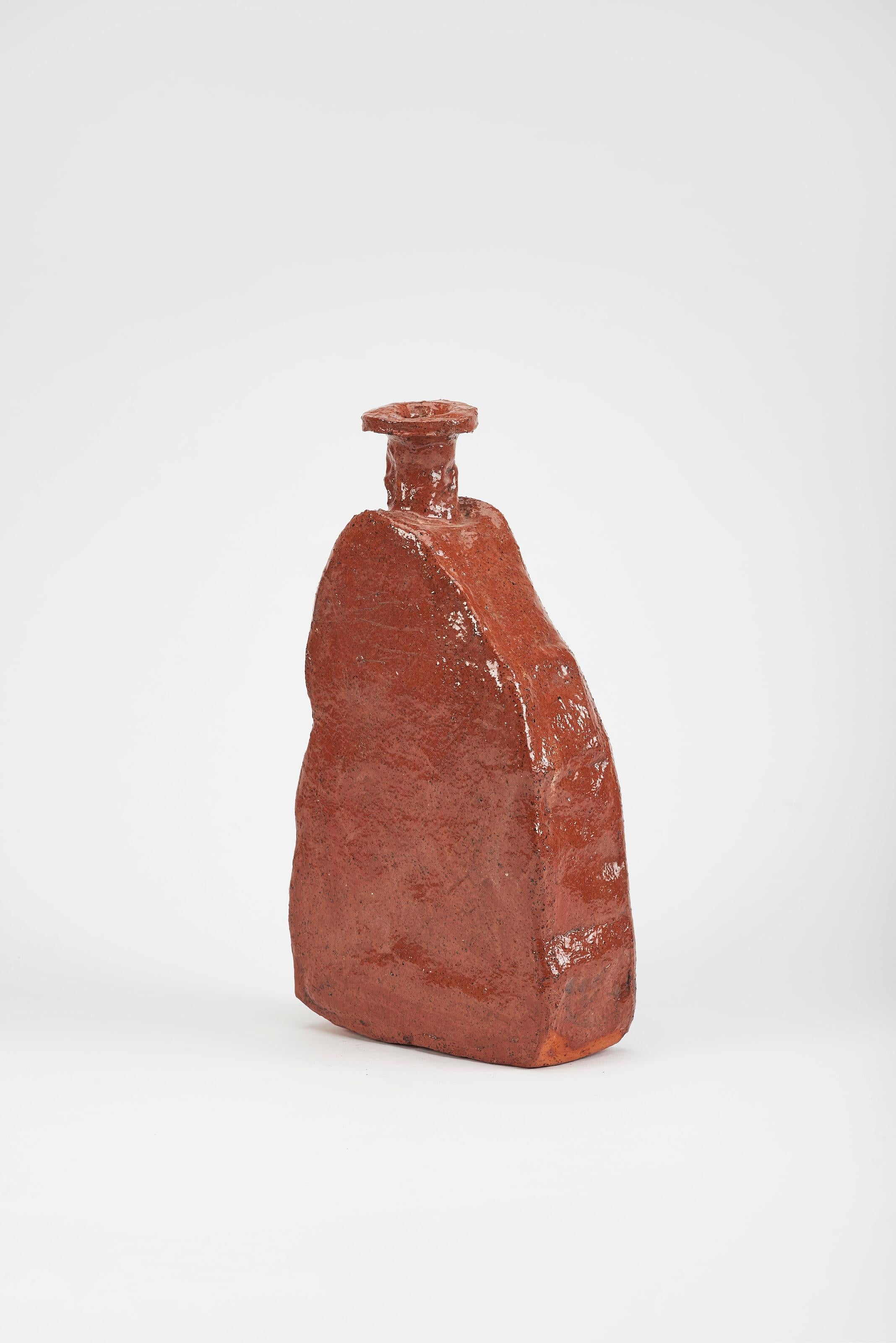 Forma Orgánica Contemporánea, Jarrón Mediano de Cerámica Rojo Rubí de Willem Van Hooff Holandés en venta