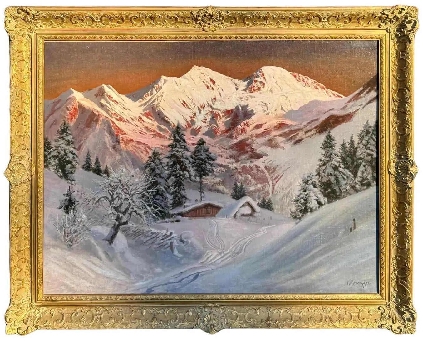 Alois Arnegger Landscape Painting – Alpen-Glow in Garmisch, Bayern