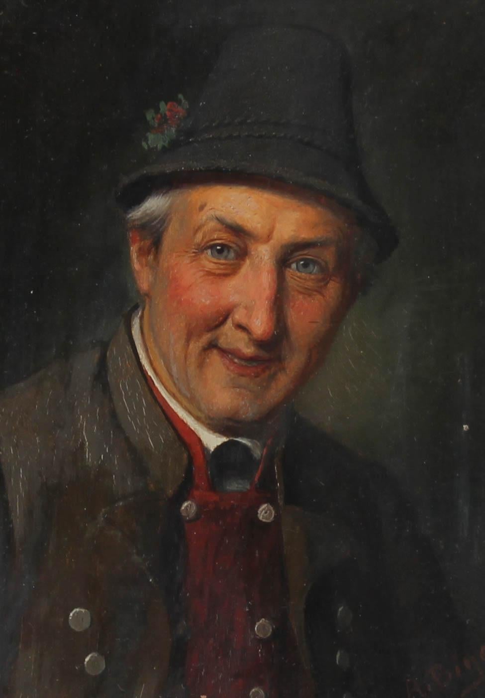 Alois Binder (1857-1933) - Olio del primo Novecento, Uomo austriaco 1