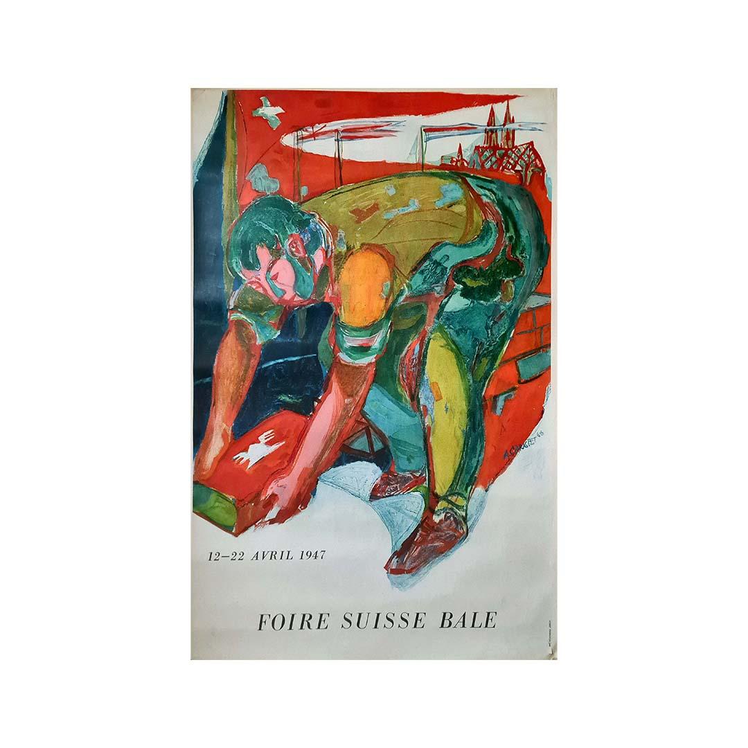 1947 original poster for the Foire Suisse Bâle (Swiss Fair Basel) For Sale 2