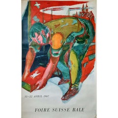 Affiche originale de 1947 pour la Foire Suisse Bâle