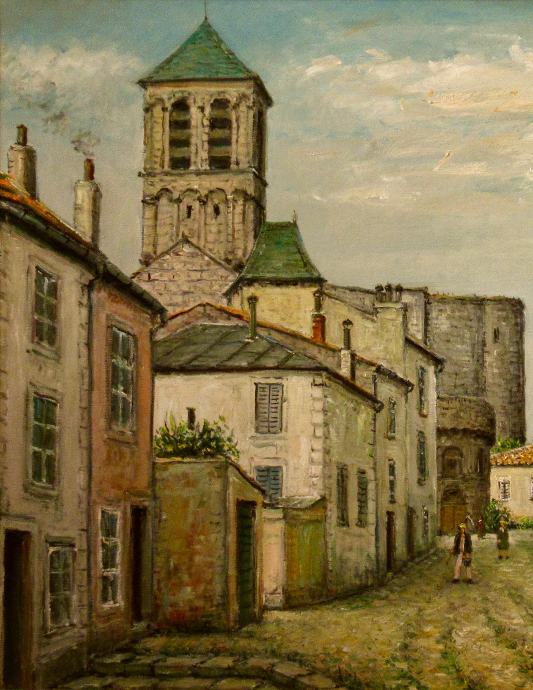 Mittelalterliche Stadt (Post-Impressionismus), Painting, von Alois Lecoque