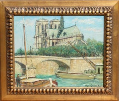 Notre Dame, Impressionist Oil Painting on Canvas by Alois Lecoque