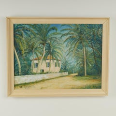 Tropical Painting of a Miami Estate by Alois Lecoque