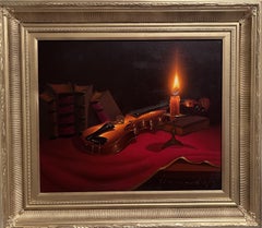 Alois M  Hennersdorf (alemán n. 1927) Pintura al óleo sobre lienzo, Naturaleza muerta, COA