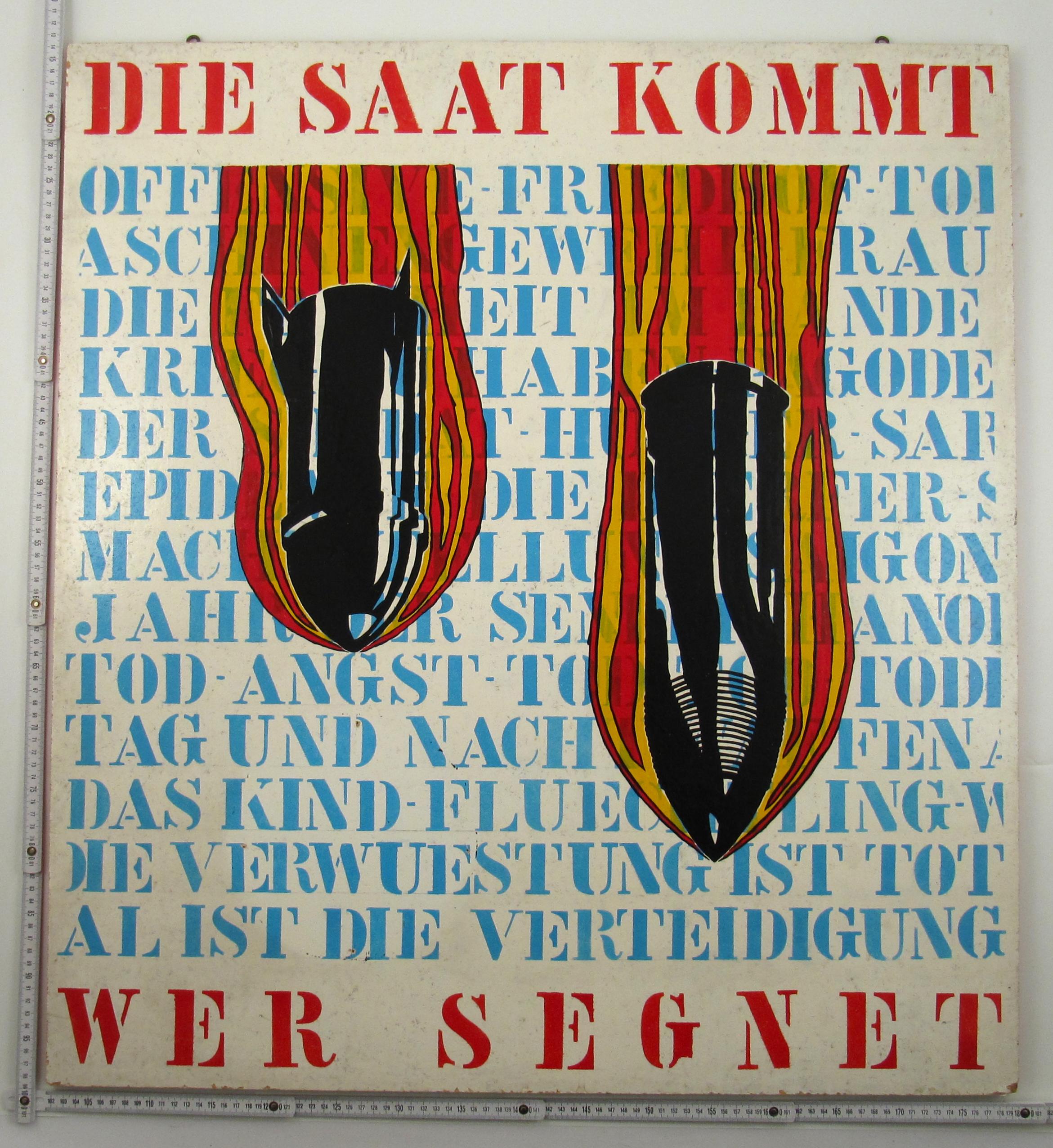 Alois MÜLLER - Die Saat kommt - Wer segnet - 1968 - Swiss Pop Art / Anti-war Art For Sale 11