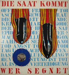 Vintage Alois MÜLLER - Die Saat kommt - Wer segnet - 1968 - Swiss Pop Art / Anti-war Art