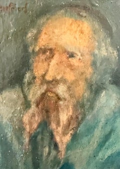 Austrian Jewish Art The Rabbi Judaica Miniature Oil Painting Alois Priechenfried