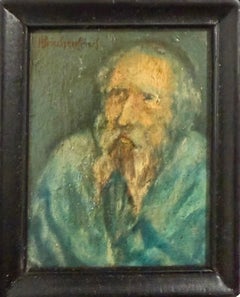 Austrian Jewish Art The Rabbi Judaica Miniature Oil Painting Alois Priechenfried