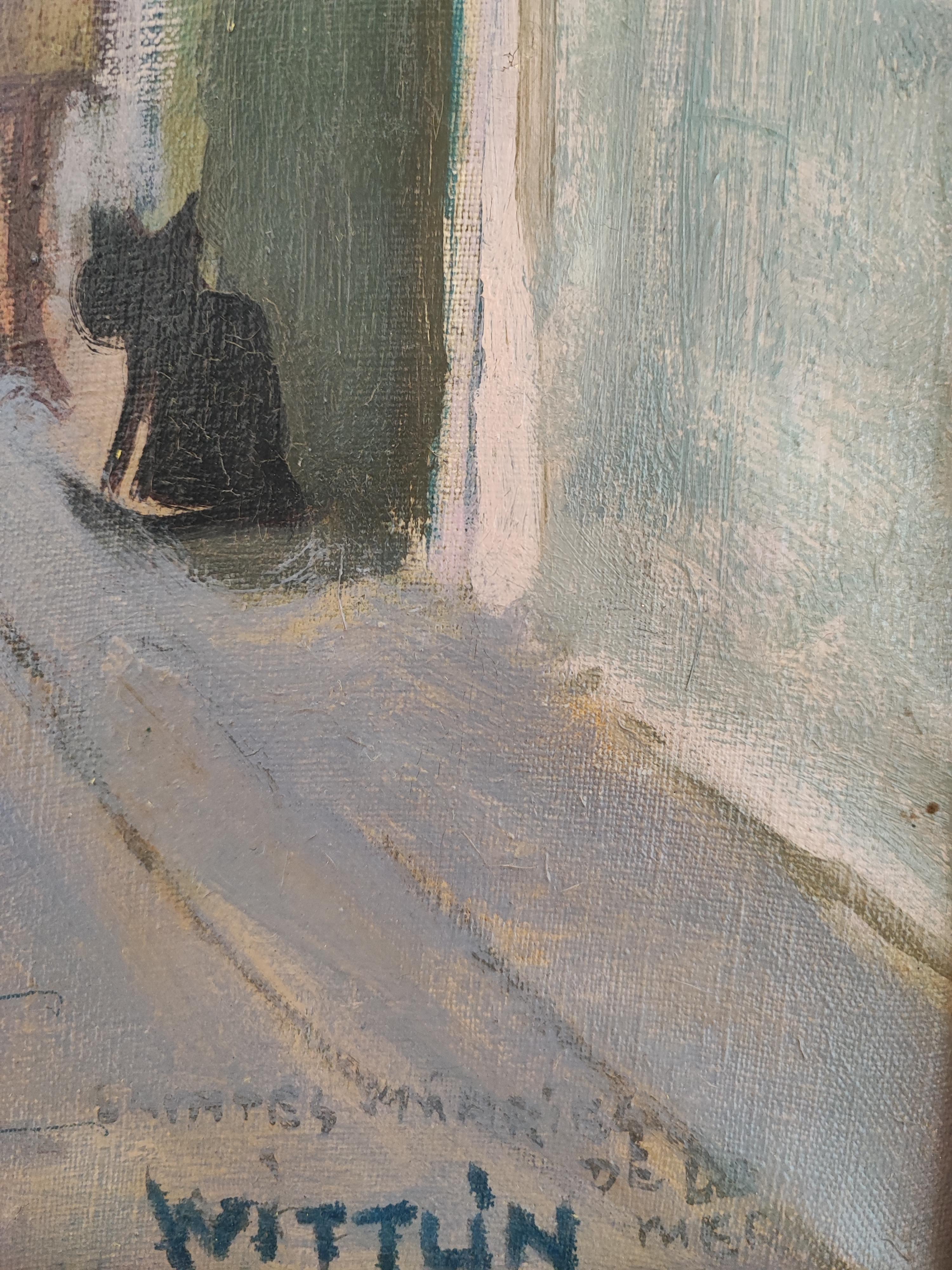 At the good market, Fontvieille, Sainte Marie de la Mer - Modern Painting by Alois Wittlin