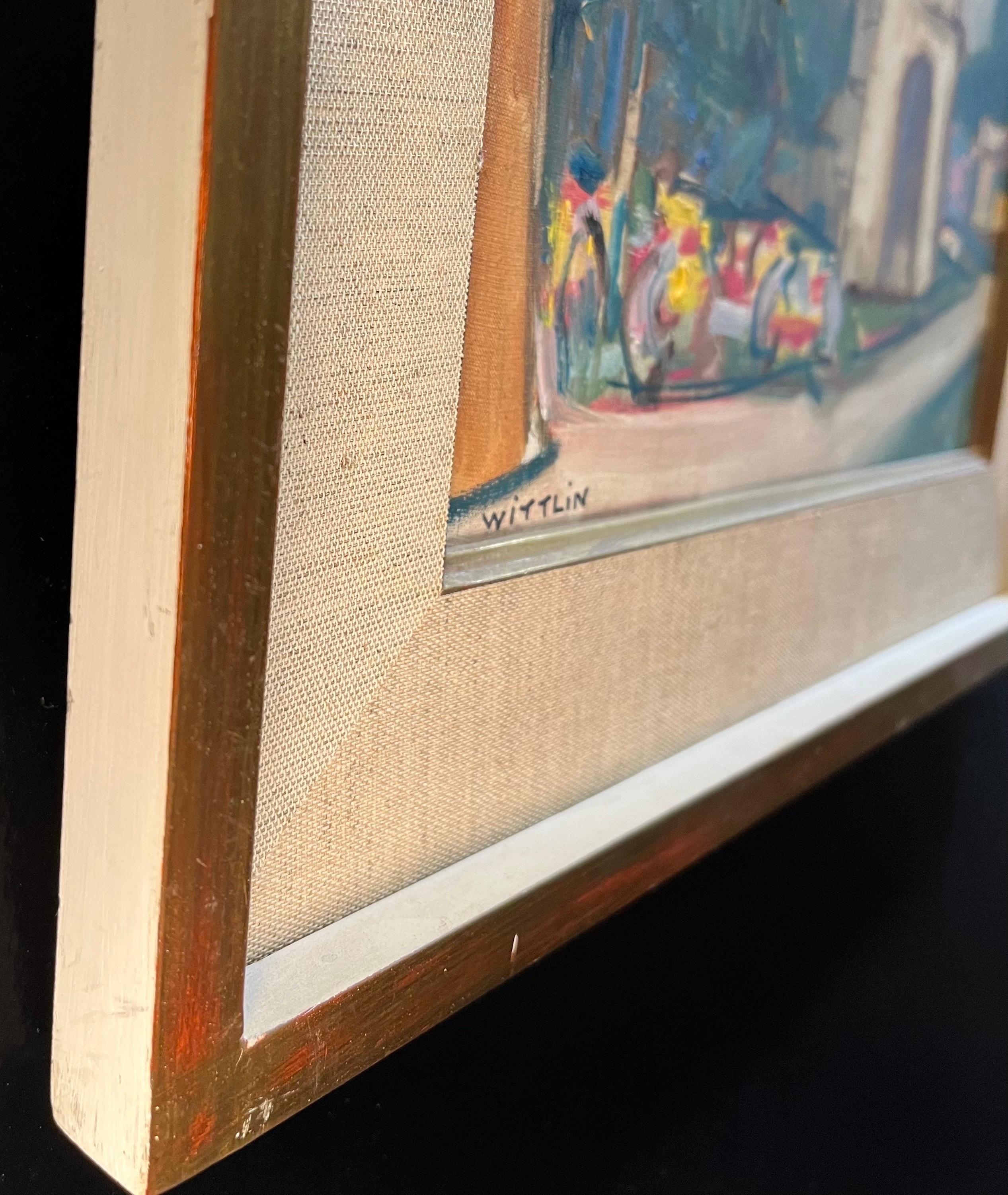Für Suzy und Jacques von Alois Wittlin - Gouache auf Leinwand 25,5x33,5 cm im Angebot 10