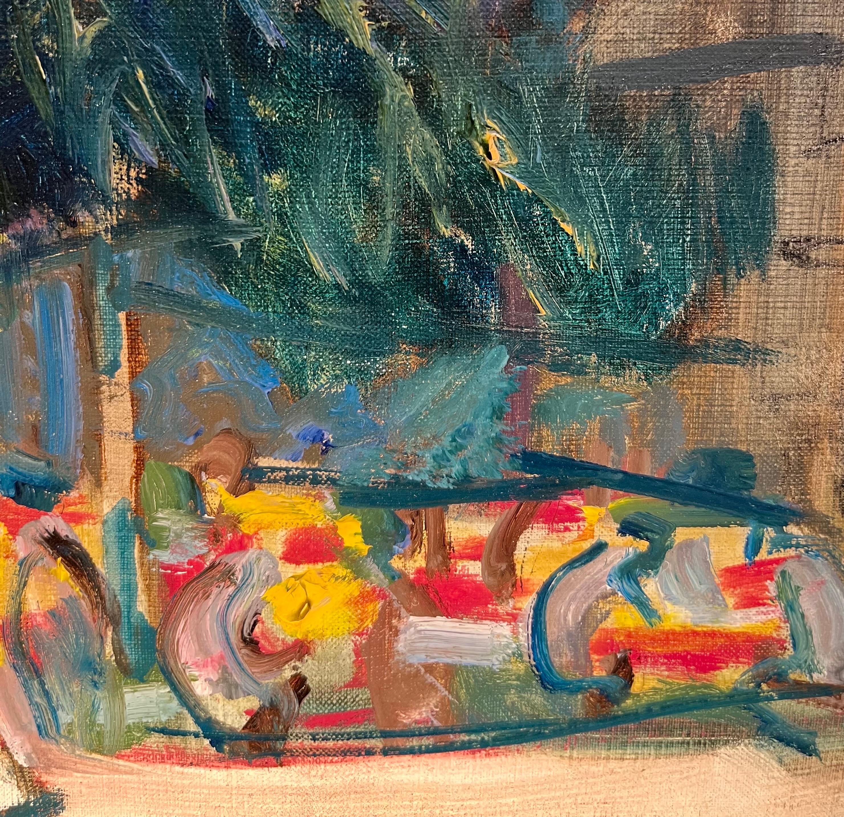 Für Suzy und Jacques von Alois Wittlin - Gouache auf Leinwand 25,5x33,5 cm im Angebot 4