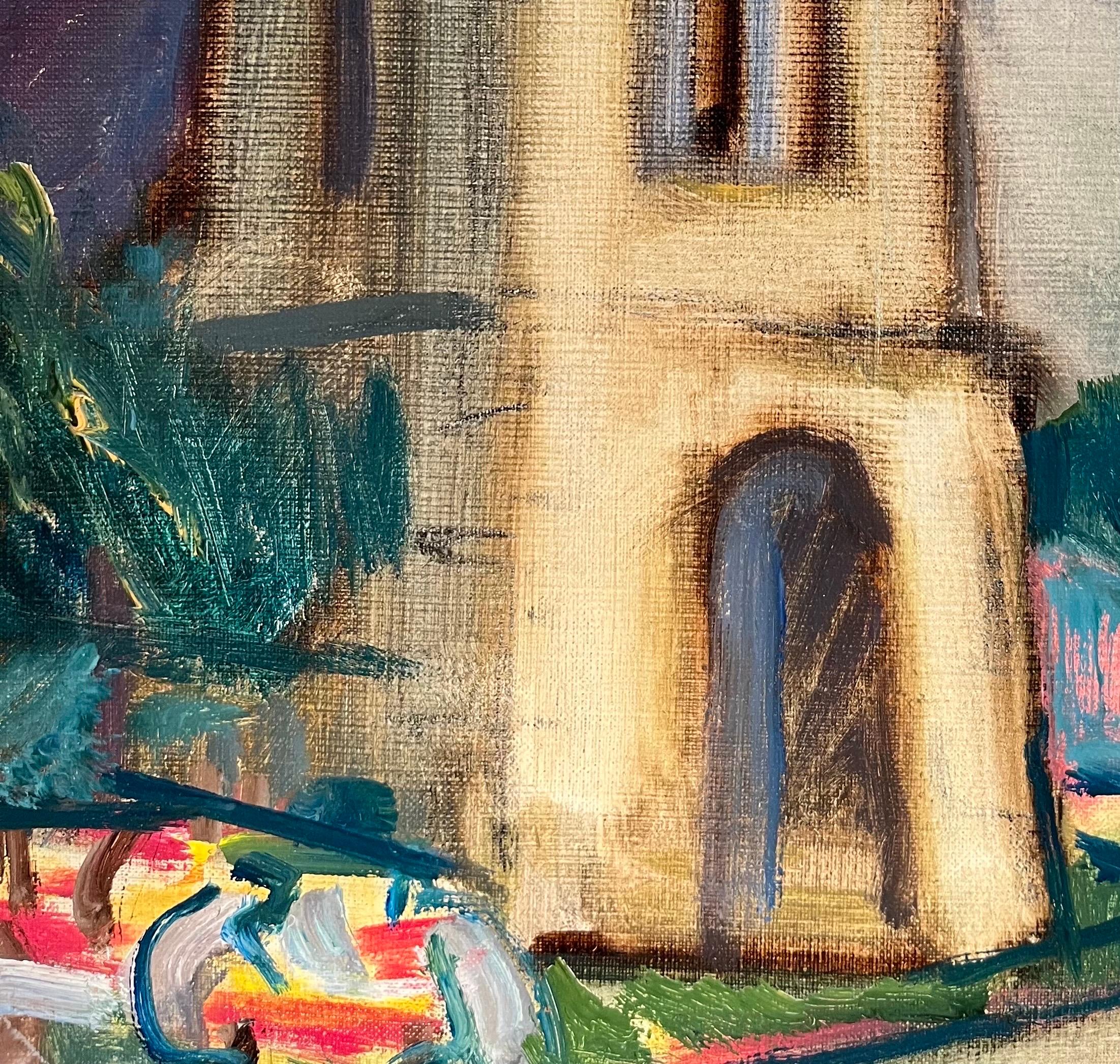 Für Suzy und Jacques von Alois Wittlin - Gouache auf Leinwand 25,5x33,5 cm im Angebot 5
