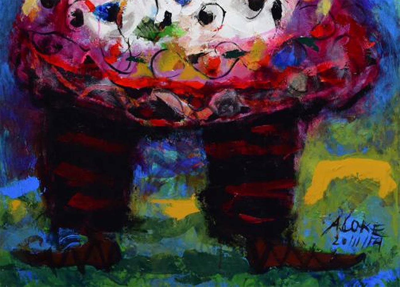 Aloke Sardar -  Sin título  - 58 x 30 pulgadas (tamaño sin enmarcar)
Acrílico sobre lienzo
Incluye el envío en rollo.

Sobre el artista y su obra :
Nacimiento : Aloke Sardar es un pintor autodidacta a tiempo completo. An He nació en Calcuta en