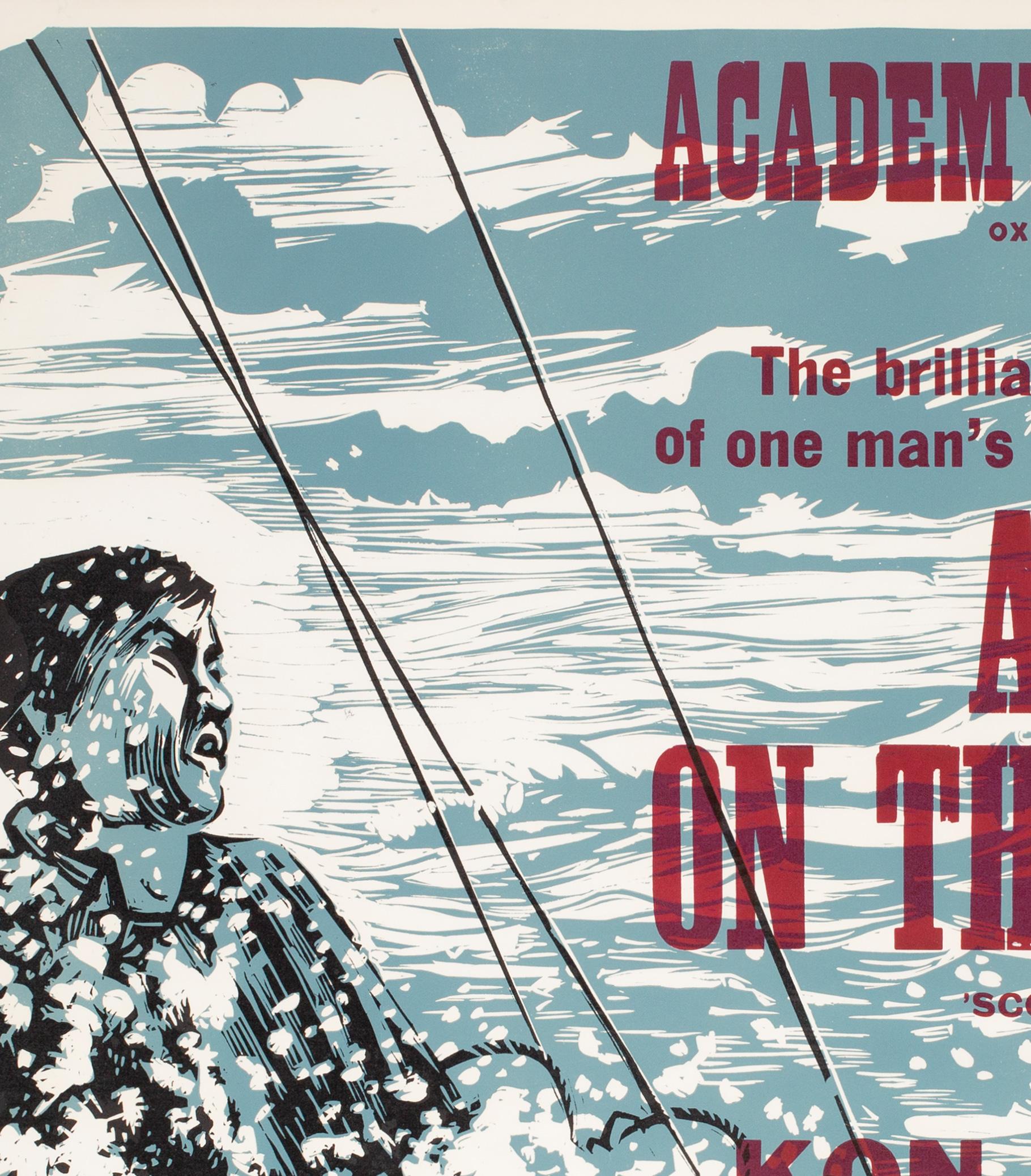 Alone on the Pacific 1967 Academy Cinema London UK Quad Film Poster, Strausfeld en Bueno estado para la venta en Bath, Somerset