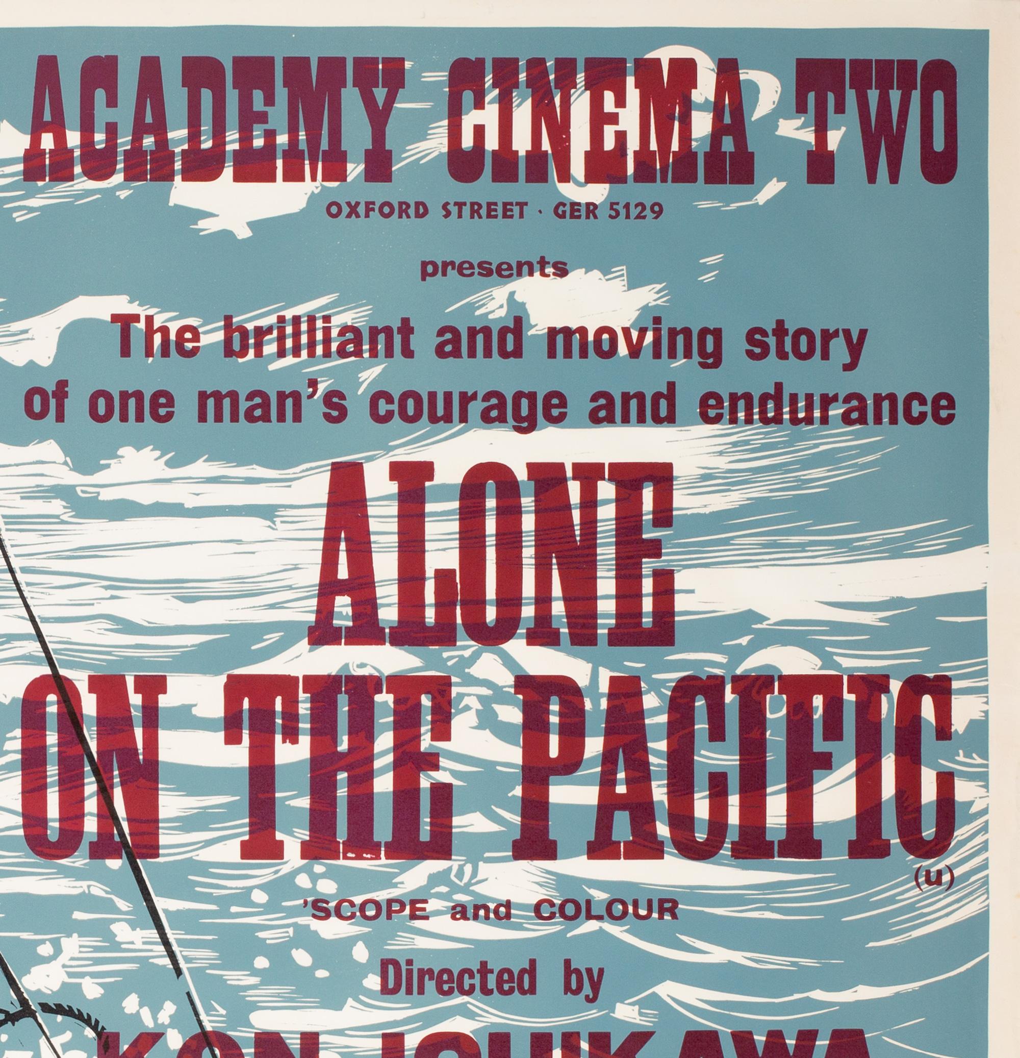 20th Century Alone on the Pacific 1967 Academy Cinema London UK Quad Film Poster, Strausfeld For Sale