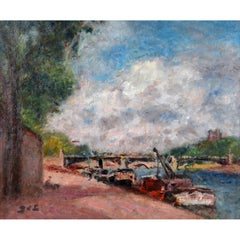 'Along the Seine' by Georges d'Espagnat, French Post Impressionist, 1870-1950