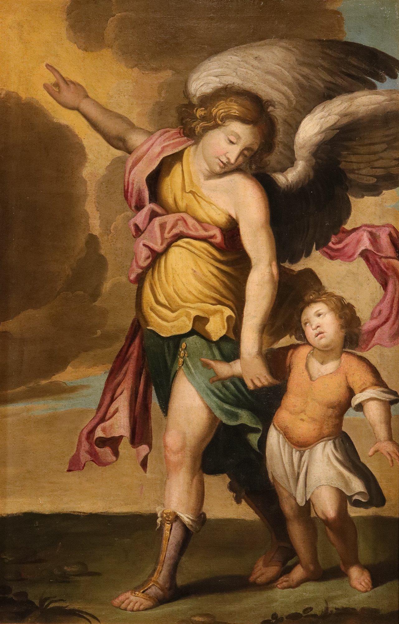 Figurative Painting de Alonso Cano (granada, 1601 – Granada, 1667) - Ángel de la Guarda Cano Pintura Siglo XVII Óleo sobre lienzo Viejo maestro Spanish School