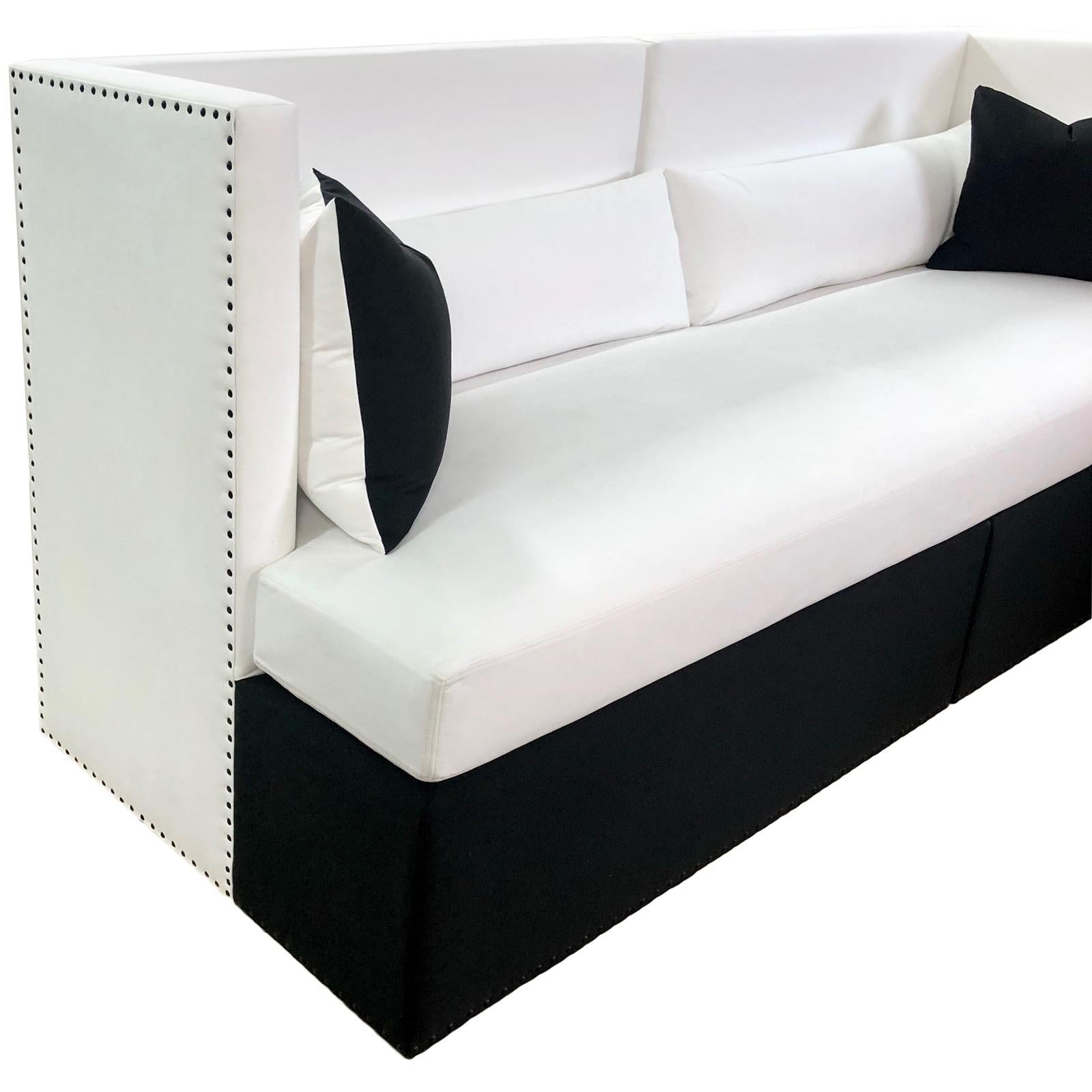 The Alonso sofa is the most versatile couch ever. A great addition to any Living Room, Foyer or even as a Dining Banquette. Additional sizes available (1' increments), Fully customizable upon request.