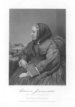 Anna Jameson, English writer and feminist, Antique portrait engraving print