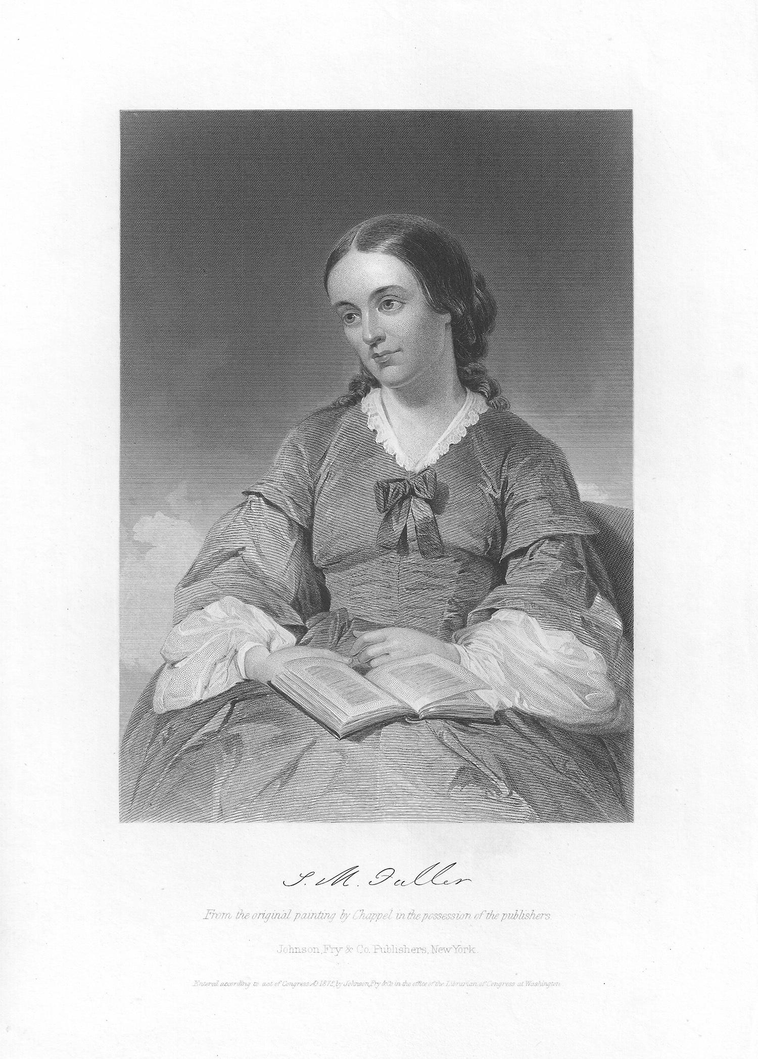 Alonzo Chappel Portrait Print - Margaret Fuller, American journalist and feminist, antique portrait engraving