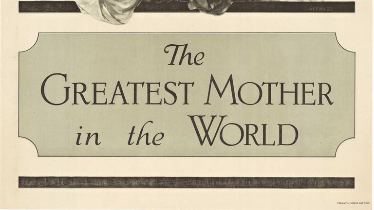 Original 'The Greatest Mother in the World' vintage World War poster - American Realist Print by Alonzo Earl Foringer