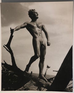 LON OF NY ALONZO HANAGAN RARE 1940 VINTAGE MALE NUDE PHOTOGRAPH JACK DEAL
