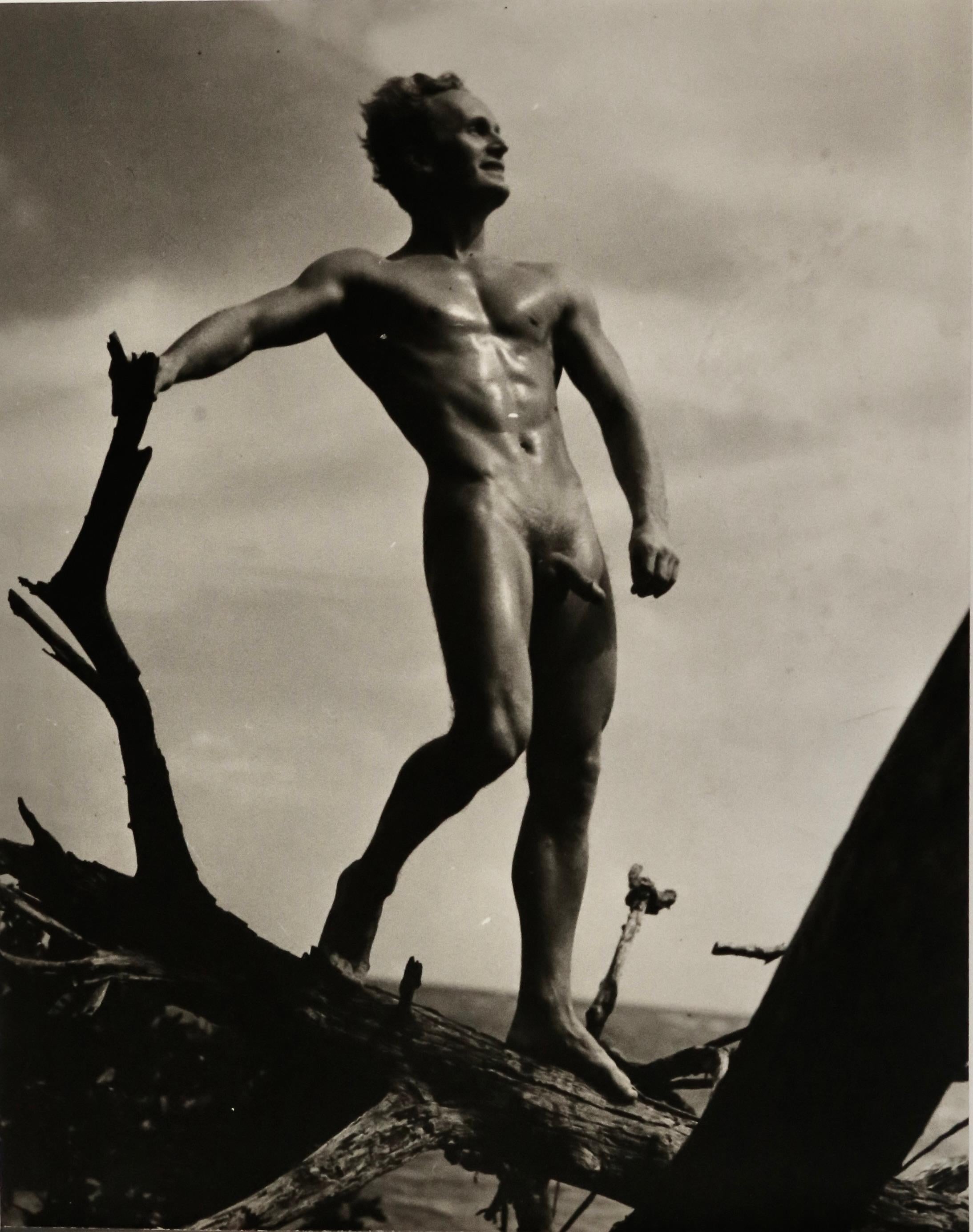 LON OF NY ALONZO HANAGAN RARE 1940 VINTAGE MALE NUDE PHOTOGRAPH JACK DEAL