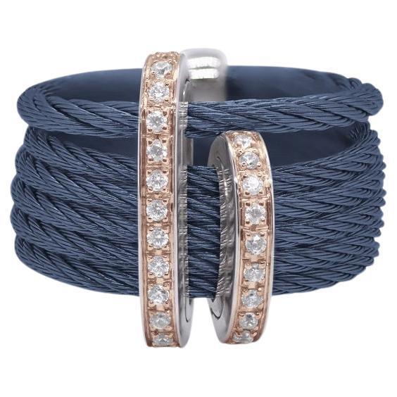 Alor 18k Gold & Diamonds Blueberry Cable Double Arch Twist Ring 02-24-1512-11 For Sale