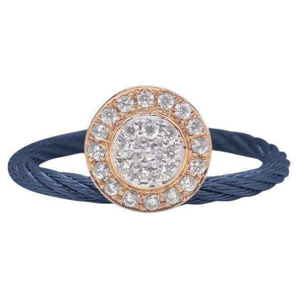 Alor 18k Rose Gold & Diamonds Blueberry Cable Elevated Ring 02-24-1022-11