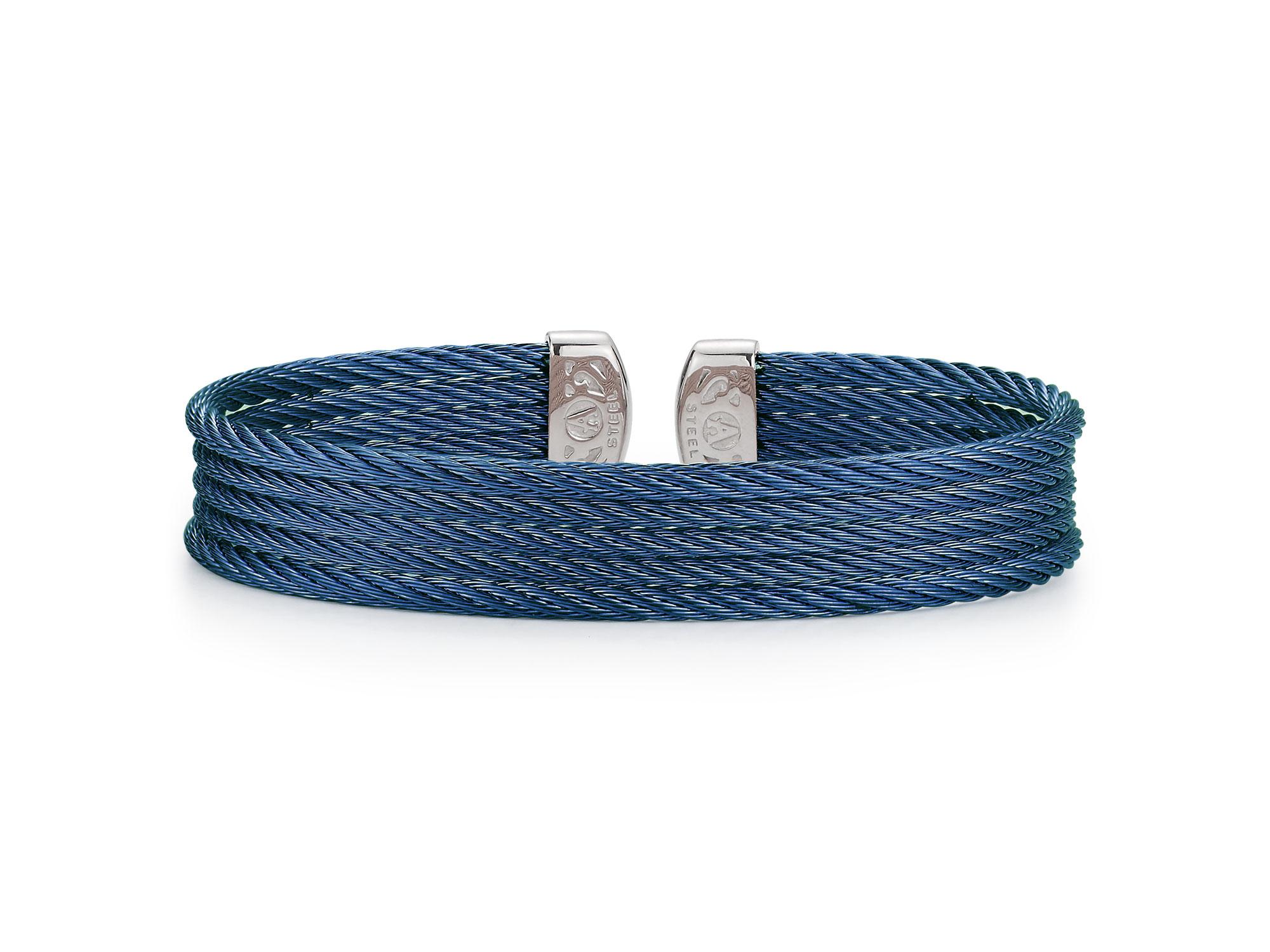 Alor Blueberry Cable Cuff Essentials 5-Row Mini Cuff 04-28-S605-00 In New Condition For Sale In Wilmington, DE