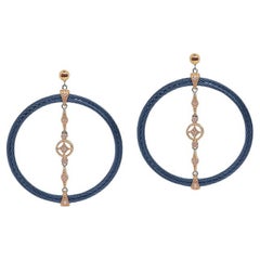 Alor Blueberry Cable Lace 18k Rose Gold & Diamonds Round Earrings 03-24-0118-11