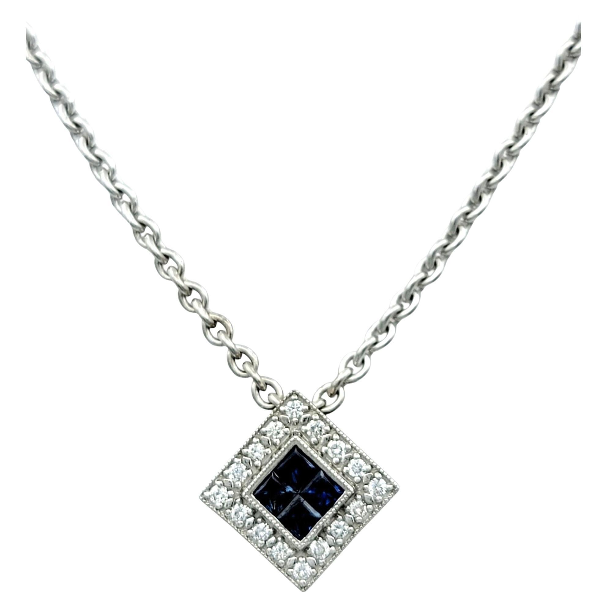 A'lor by Charriol Collana con zaffiro blu e diamante in oro bianco 18 carati