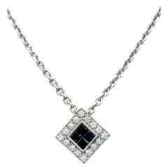 A'lor by Charriol Collar Colgante Zafiro Azul y Diamantes Oro Blanco 18 Kilates