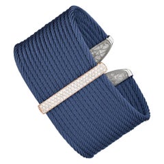 Alor Cable Große Monochrome Manschette mit 18kt Rose Gold und Diamanten, 04-24-S625-11