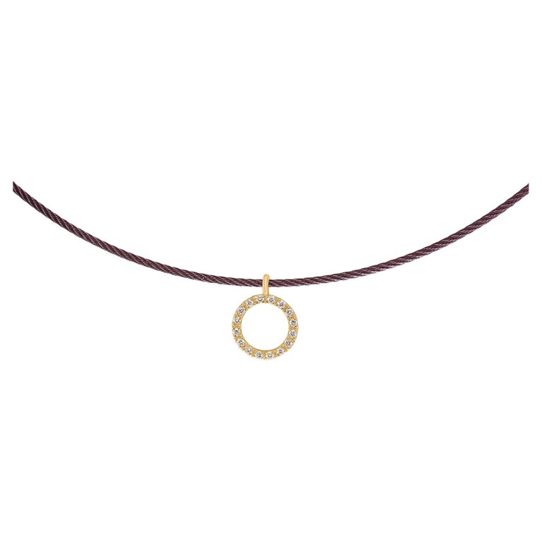 Alor Stainless Steel and 18k Gold, Diamond Cable Choker Necklace For