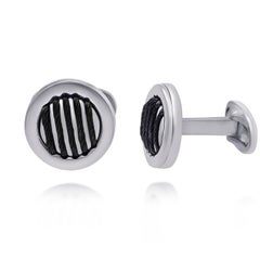 Alor Stainless Steel and 18k White Gold Cufflinks