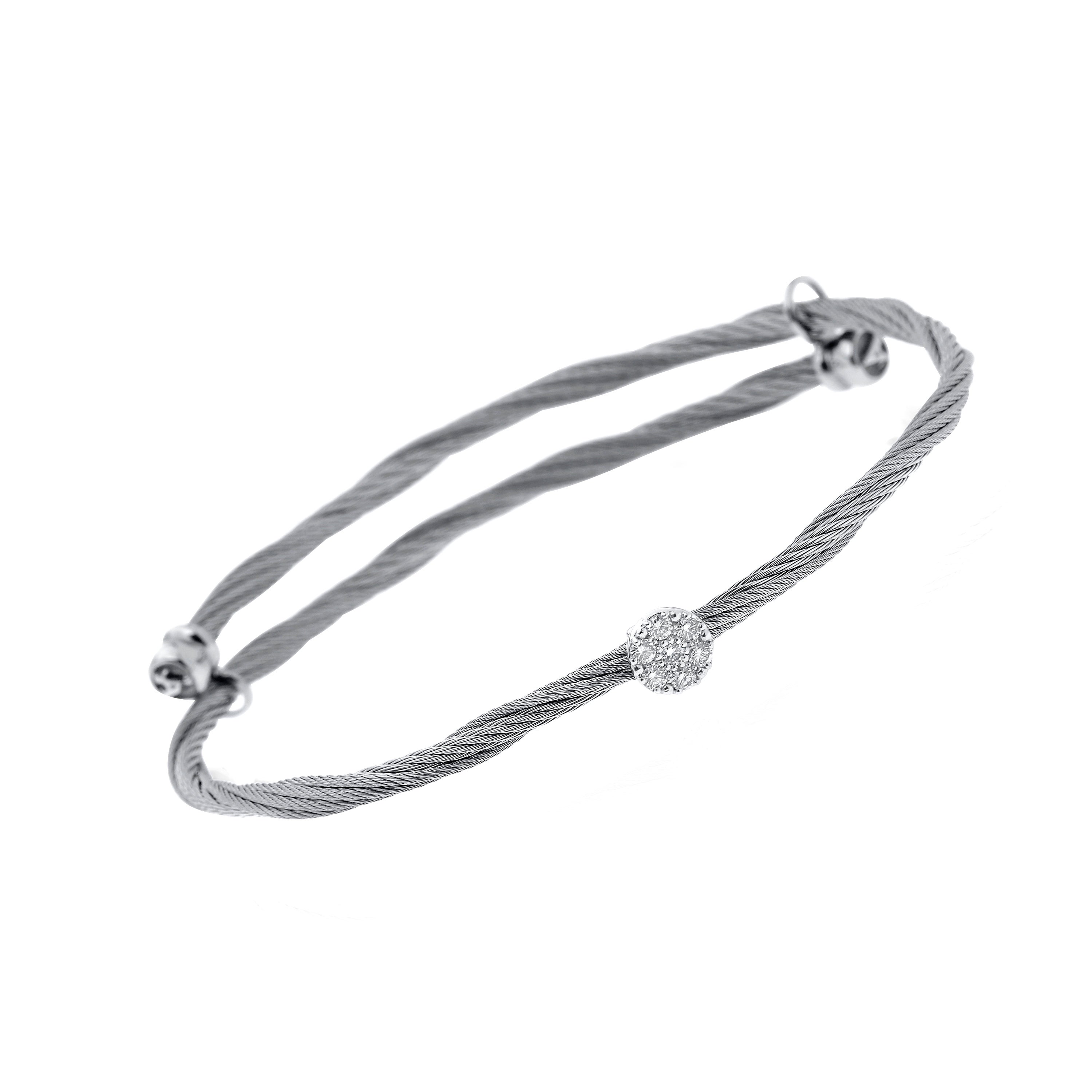 Alor 18K Yellow Gold and Stainless Steel Cable Bracelet For Sale at 1stDibs