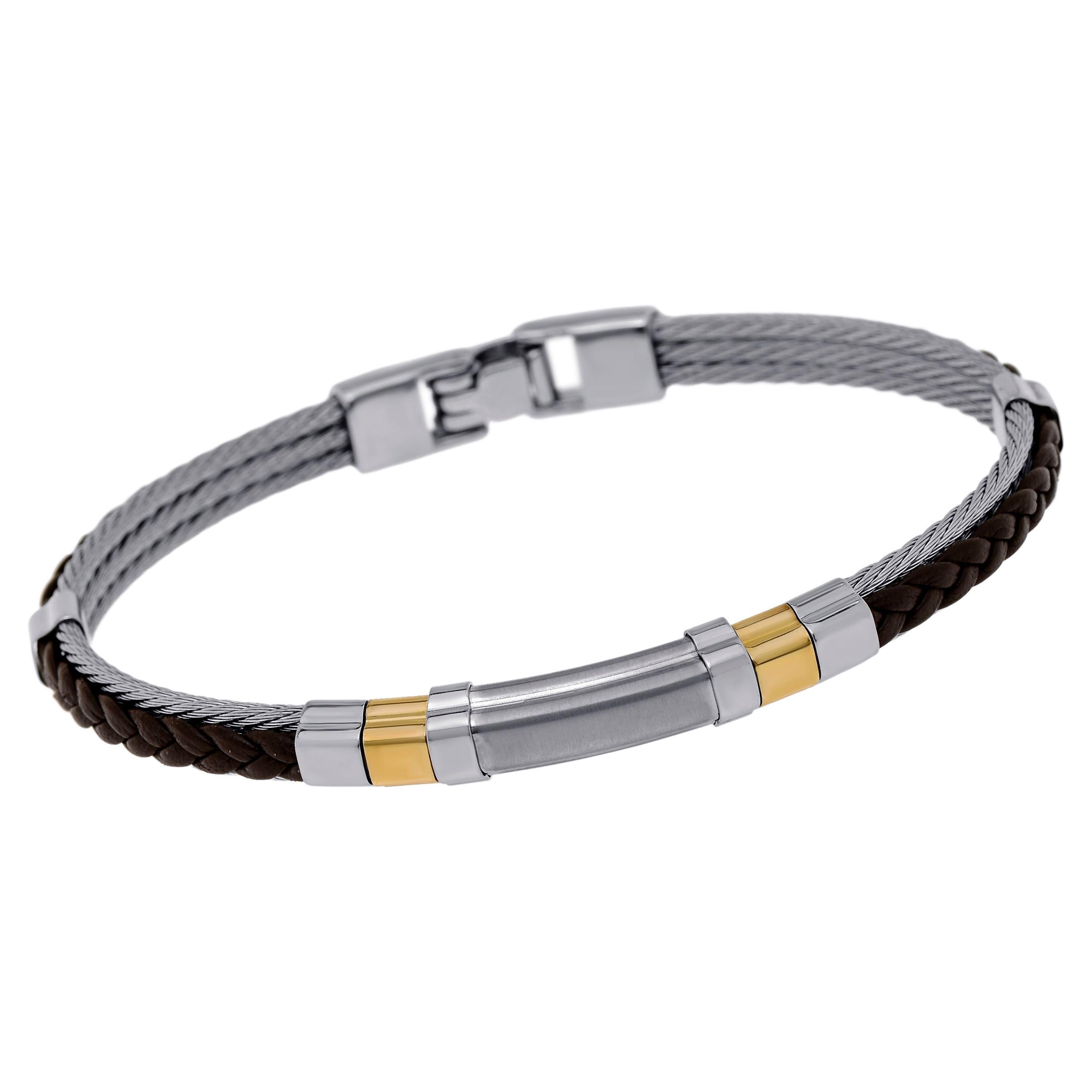 Bangle Love Bracelet in Stainless Steel and 18k Yellow Gold at 1stDibs